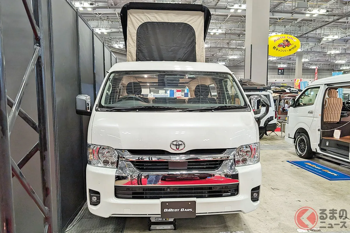 トヨタ ハイエースが“2階建て”5人乗りに！ 大人4人就寝可能な贅沢キャンパー「雅-Quint」実車公開