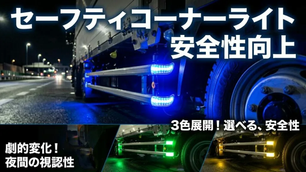 夜間の安全運転を強力サポート！日本フルハーフの光るサイドバンパー「セーフティコーナーライト」