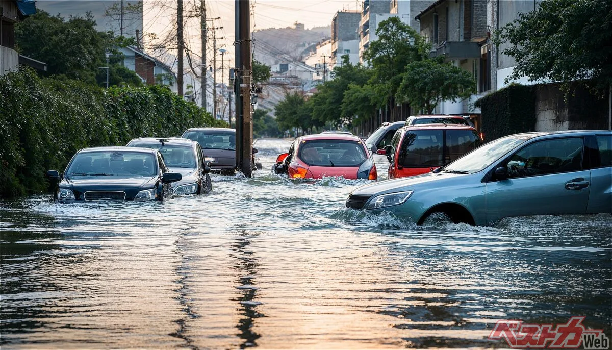 豪雨で愛車が水没したら保険は使える？ エコノミー型車両保険の実力