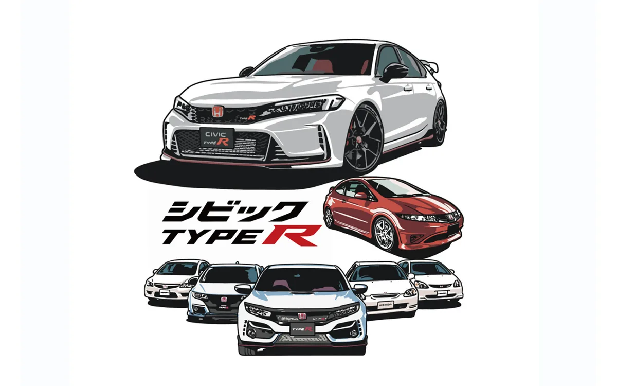 歴代シビックタイプRの魅力を一着に凝縮!キャムショップが販売する白Tシャツ