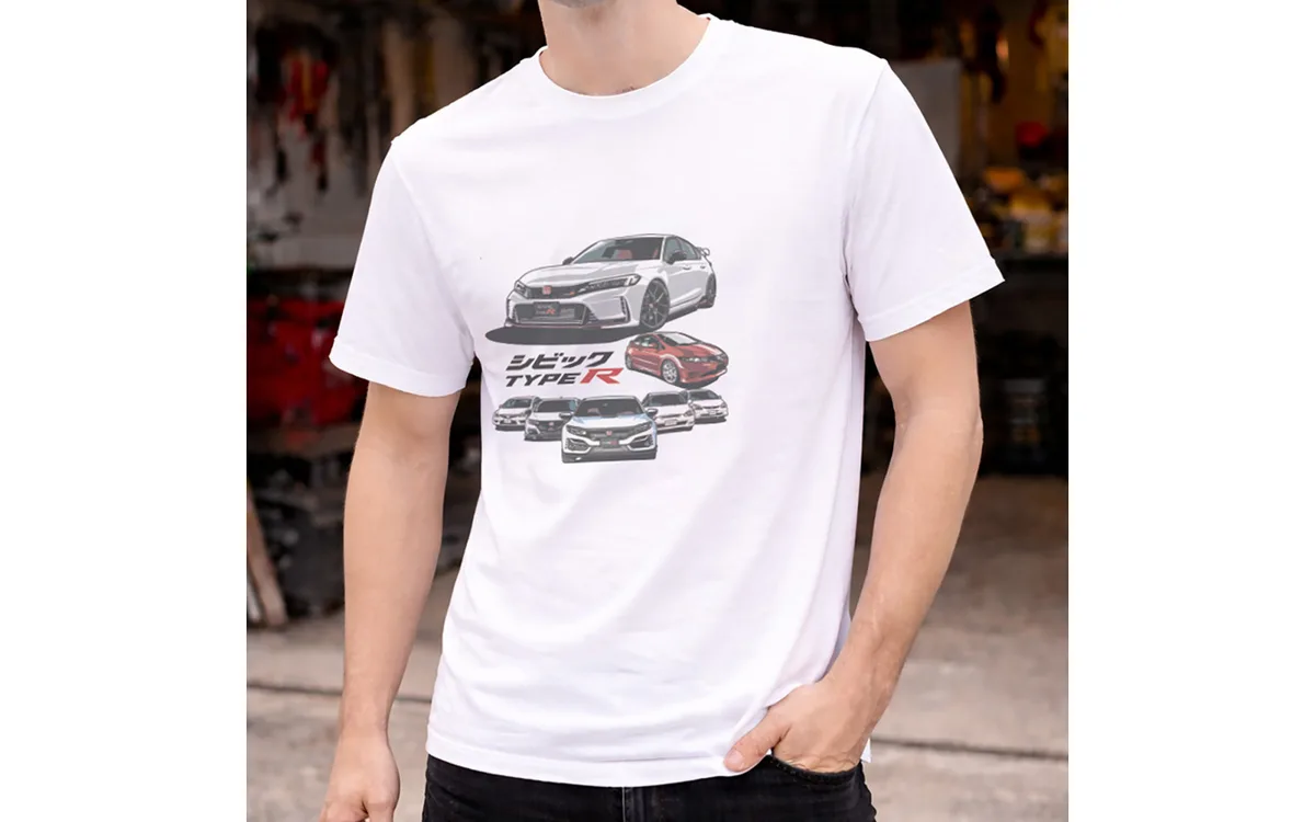 歴代シビックタイプRの魅力を一着に凝縮！キャムショップが販売する白Tシャツ